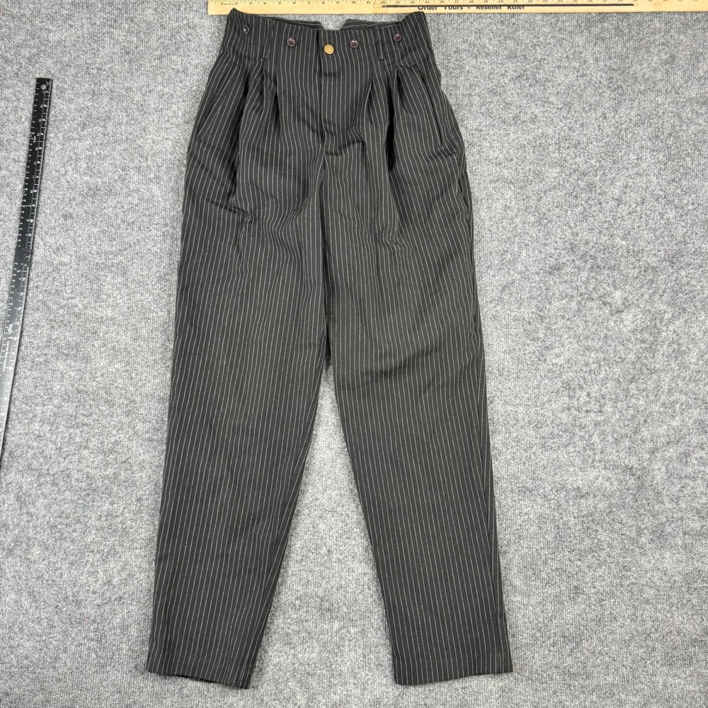 The East Side Clothing Co. Pants Womens Size 11 Gray Pinstripe Pleated Tapered